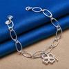 925 Sterling Silver 8-inch Exquisite Clover Bracelet for Women's Parties, Fashionable Weddings, Jewelry Accessories