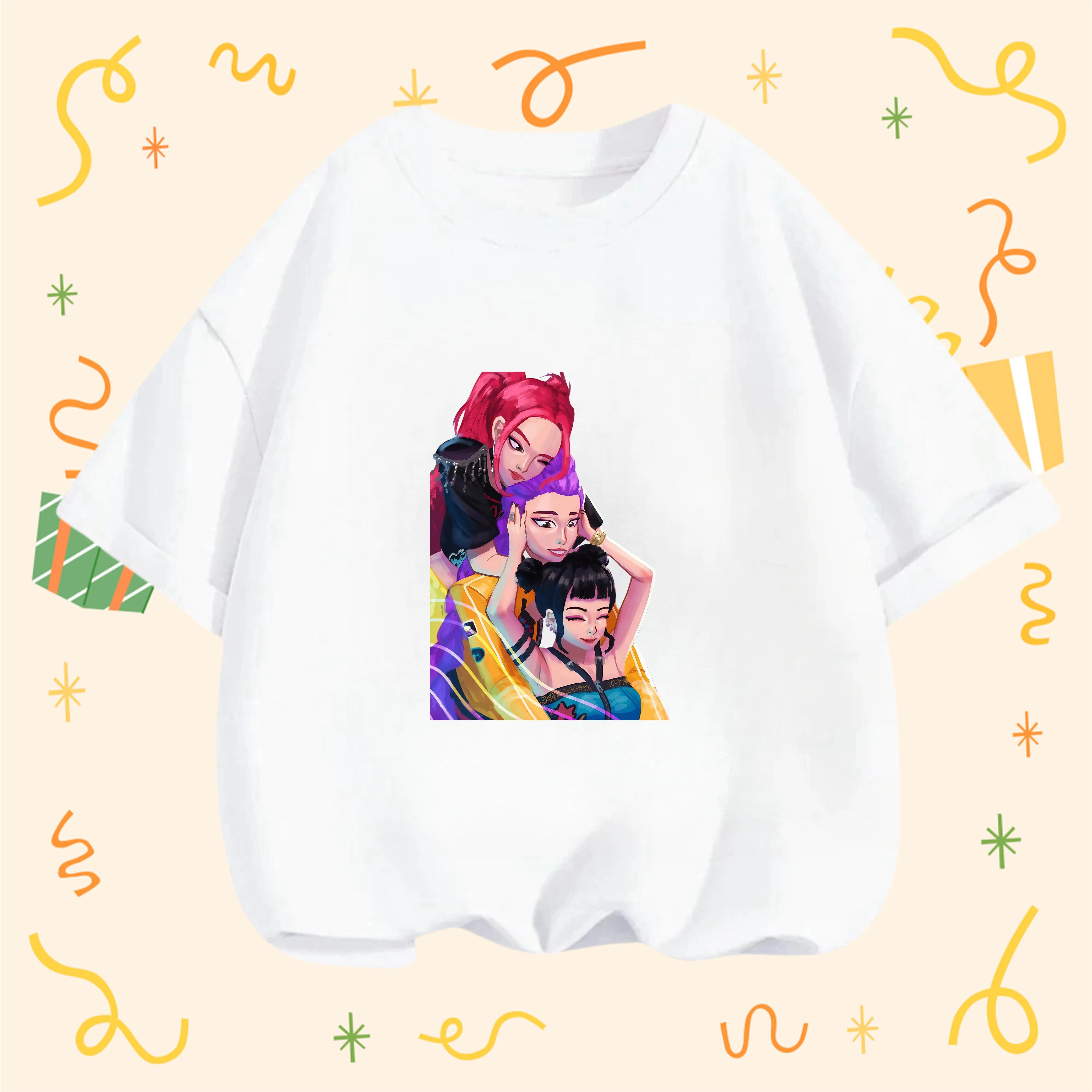 

2026 Summer Witch Hunter Group Cartoon Print Children s Casual Short-Sleeve Top Fashion 100
