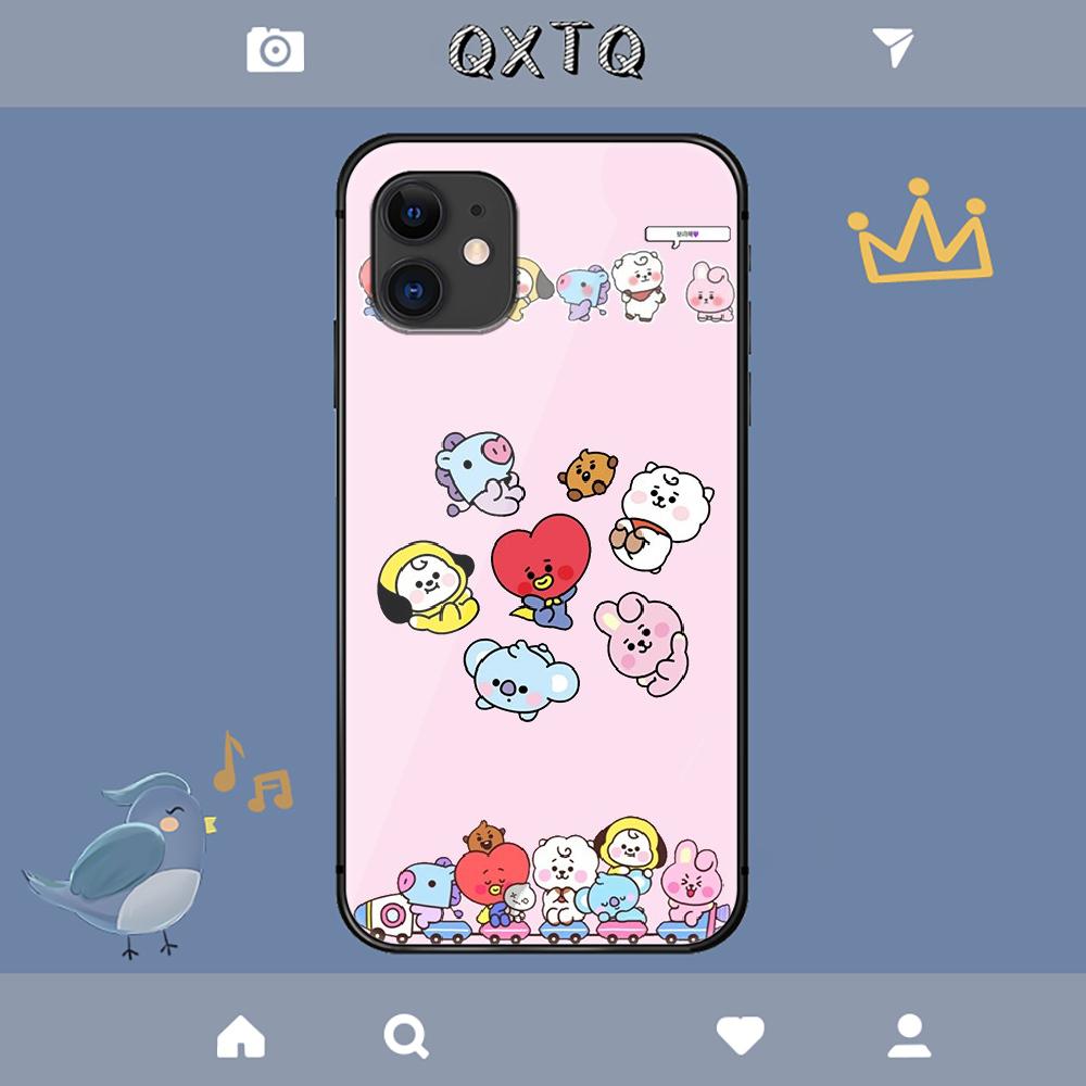 BT21 Niedliche Kpop Cartoon Hülle Für iPhone Samsung Galaxy Redmi Note S 17 16 15 14 13 20 24 25 54 Pro Max Ultra Fe Panzerglas Abdeckung