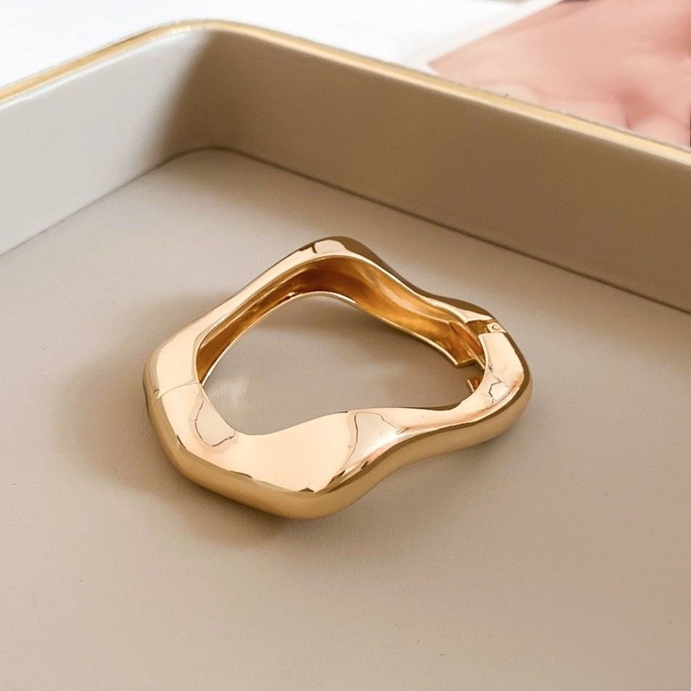 Zinc Zinc Zinc Alloy Metal Bracelet Geometry Wide Side Bangle Retro Open Bangle Gift