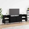 TV Stand Black Oak Effect 160 x 35 x 55 cm Particleboard
