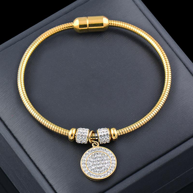 

Круглый браслет-подвеска Pass из титановой стали в форме полого дерева со стразами