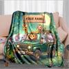 1PC Custom Name Jungle Safari Adventure outdooor Flannel blankets Throw Blanket All-Season Throw Gift Bedspread for Couch, Bed, Camping Holiday Birthd