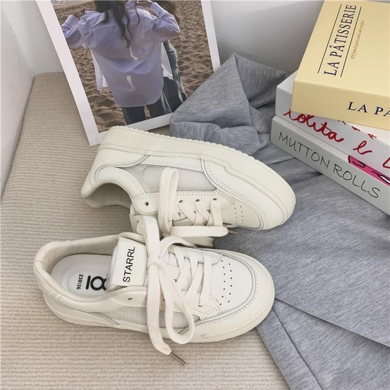 Design mesh breathable thick-soled white shoes women's summer new casual versatile sports shoes