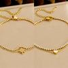 Gold Plated Layered Cubic Zirconia Heart Bracelet Dainty Tennis Chain Jewelry