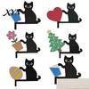 Stylish Cabinet Edge Decor Wooden Cartoon Cat Door Frame Pendant, Cute Black Corner Home Ornament Decoration, Decorative Wall Sticker for Photo Frames