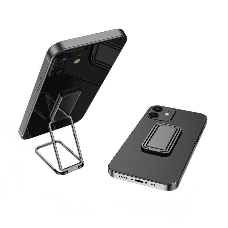Phone stand with ring holder, lazy desktop folding metal creative handheld
