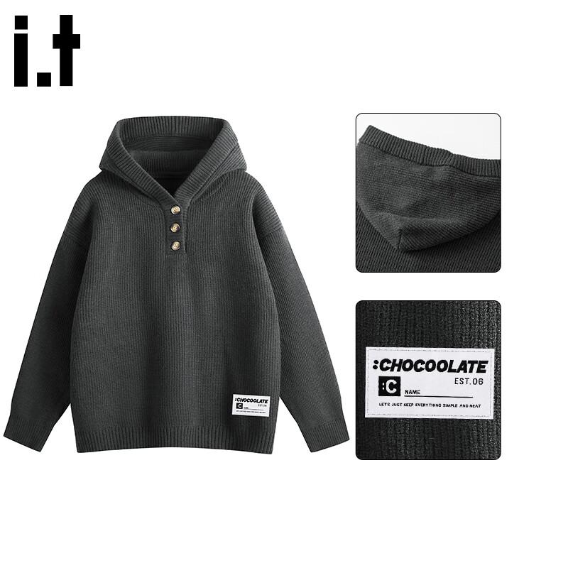 

CHOCOOLATEit Men s Retro Loose Fit Hooded Knit Sweater XL