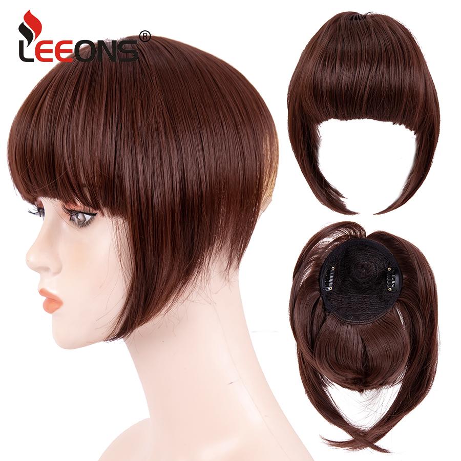 Leeons Clip In Bangs 3D Hair Bang For Synthetic Hair Front Fringe Top Bangs Hair Extensions Bang Hair Clips For Women Fake Bangs