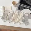 Korean Style Cartoon Puppy Dot Gauze Socks for Women - Spring & Summer Striped Short Socks