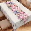 Spring Flower Butterfly Rectangle Waterproof Tablecloth Table Decor Reusable Kitchen Dining Tablecloth Wedding Party Decor