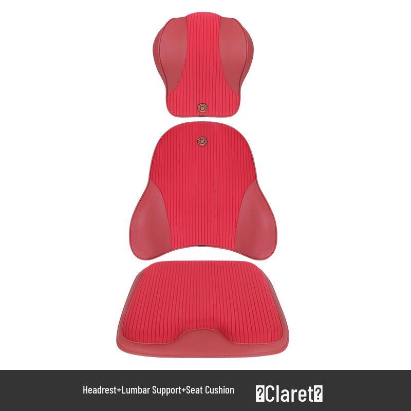Electric Massage Lumbar Support Pillow - Memory Foam Car Seat Cushion with Remote Control.