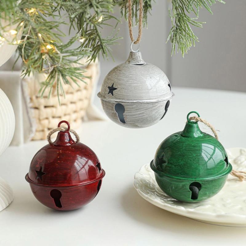 Bell Ornament for Christmas Tree Display Metal Bell Shape Pendant with Cutout Detail for Tree Doorway Wall Hanging Indoor Use