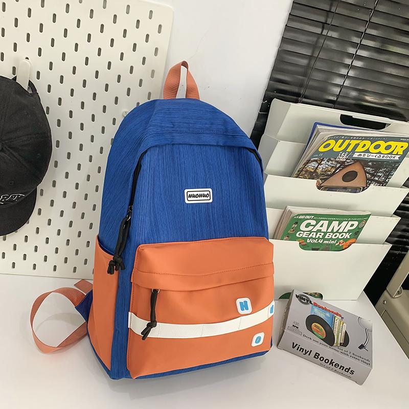 Large Capacity School Bag Color Block Multifunctional Travel Backpack Unisex Backpack