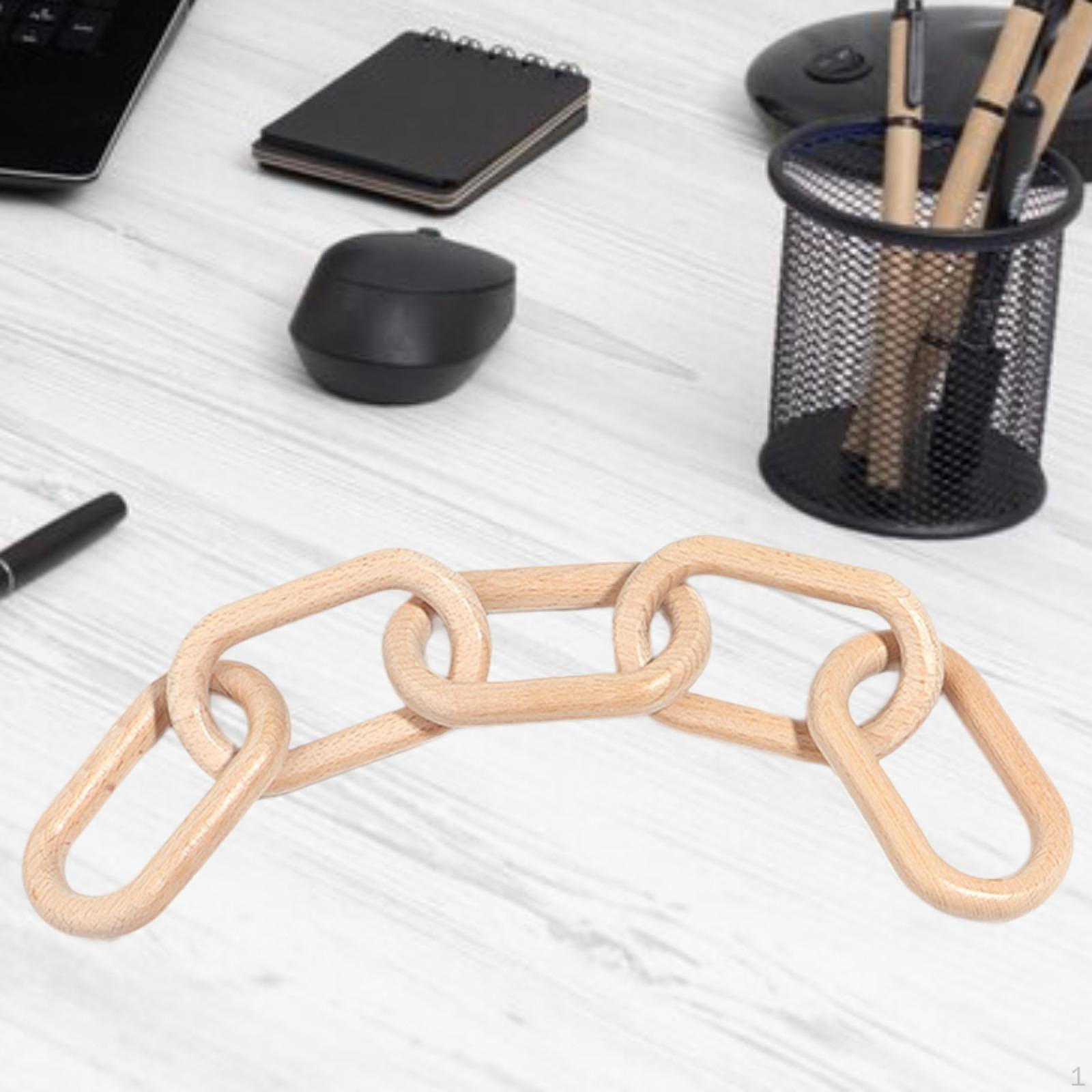 

Декоративная 5-звенная деревянная цепочка, узел, украшение дома для семьи 40cmx5.8cmx1.2cm