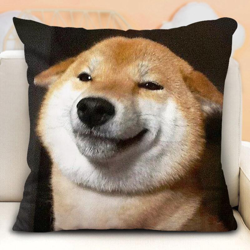New Funny Shiba Inu Pillow Case Cute Cartoon Dog Cushion Cover For Bedroom Living Room Home Decorative Pillowcase
