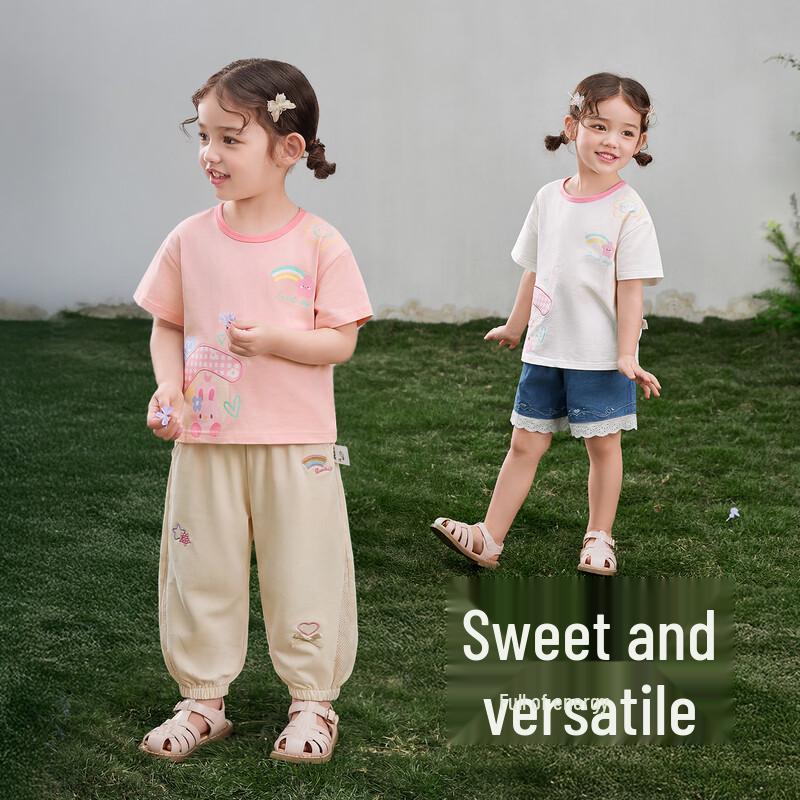 JELLYBABY Girls' Sweet Pattern Short Sleeve T-shirt
