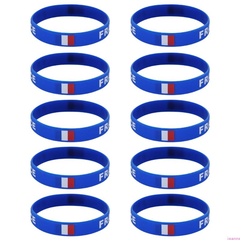 10Pcs/set Soft Elastic 2026 Sports Event Fan Bracelets Showcasing International Team Color Great For Collector