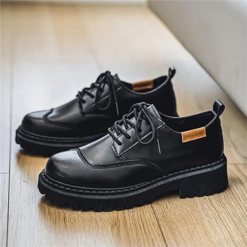 

Модная мужская повседневная обувь с круглым носком, нескользящая и водонепроницаемая, на шнуровке, мужская кожаная обувь, дешевая распродажа, удобная, роскошная, распродажа из полиуретана 44
