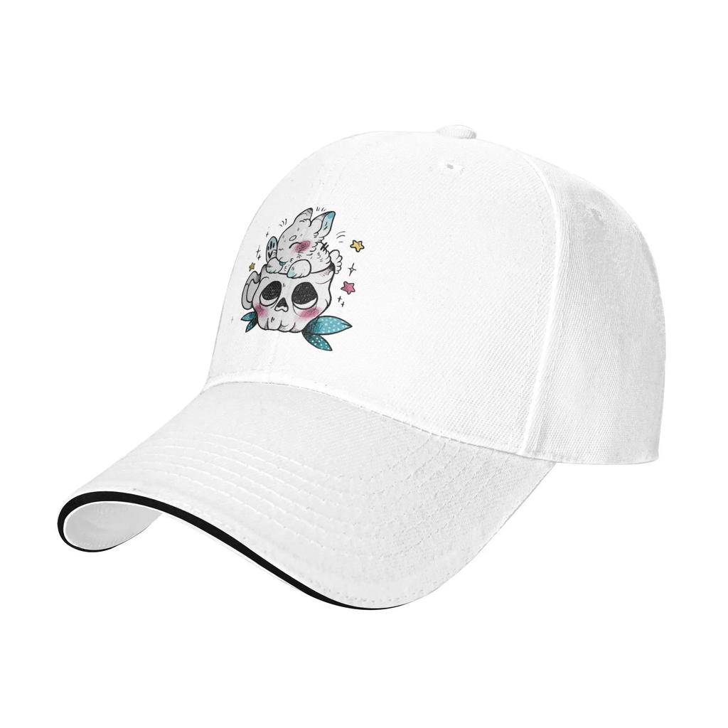 Totenkopf und Kaninchen Sonne Baseballkappe Frühling Design Druck Hip Hop Hüte Für Paar Damen Outdoor Sport Baseballkappen