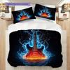 Guitar Pattern Bedding Quilt Set Quilt Cover Pillowcase Home Decoration Birthday Gift (1 * duvet cover + 2 * pillowcase, without core)