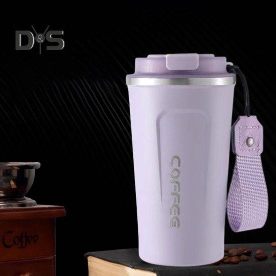 510ML Travel Coffee Mug Spill Proof with Seal Lid Insulated Eco-friendly Easy One-handed Drinking Stainless Steel Cup