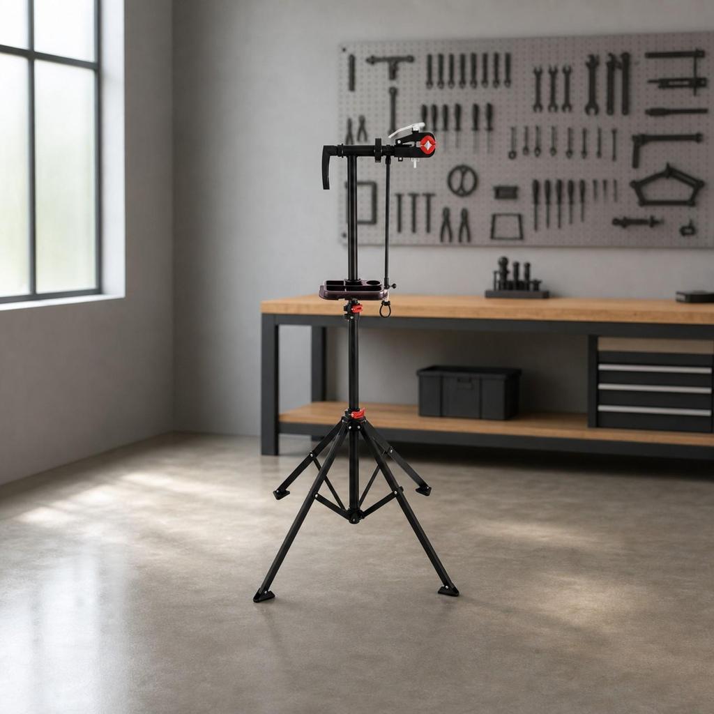 Bike Repair Stand with Tool Tray Rotatable Cycle Workstand