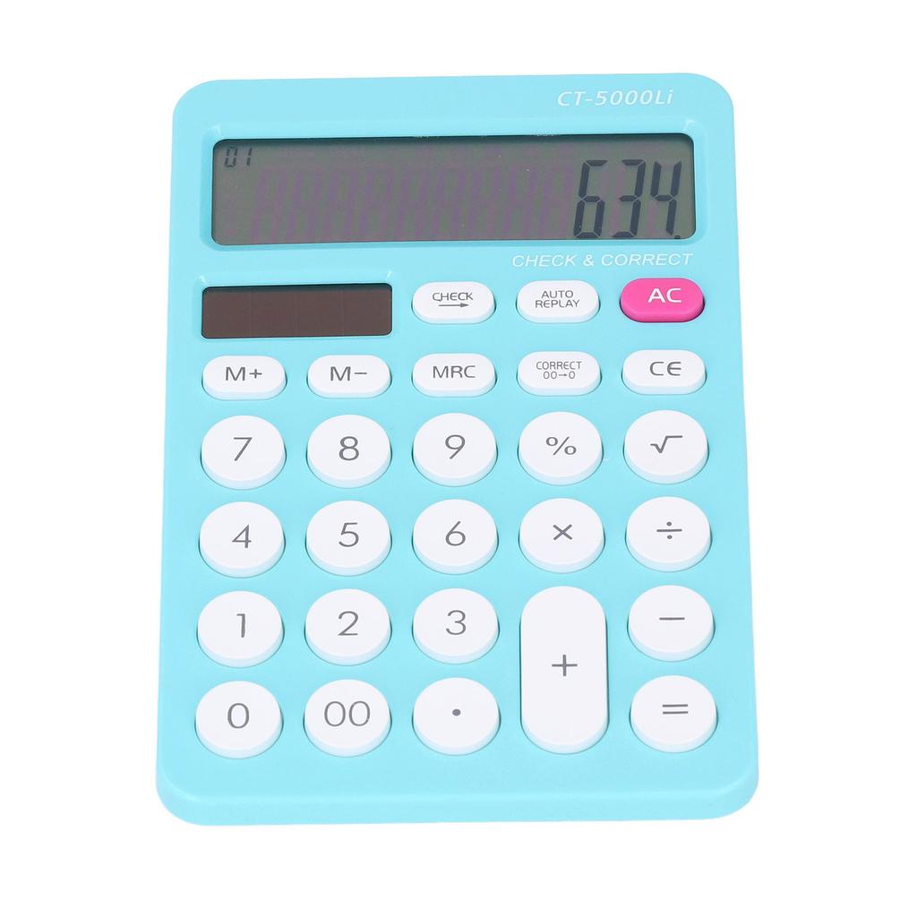 Solar Calculator Solar Battery Dual Power Supply Business Type Candies Color Office Calculator for Student