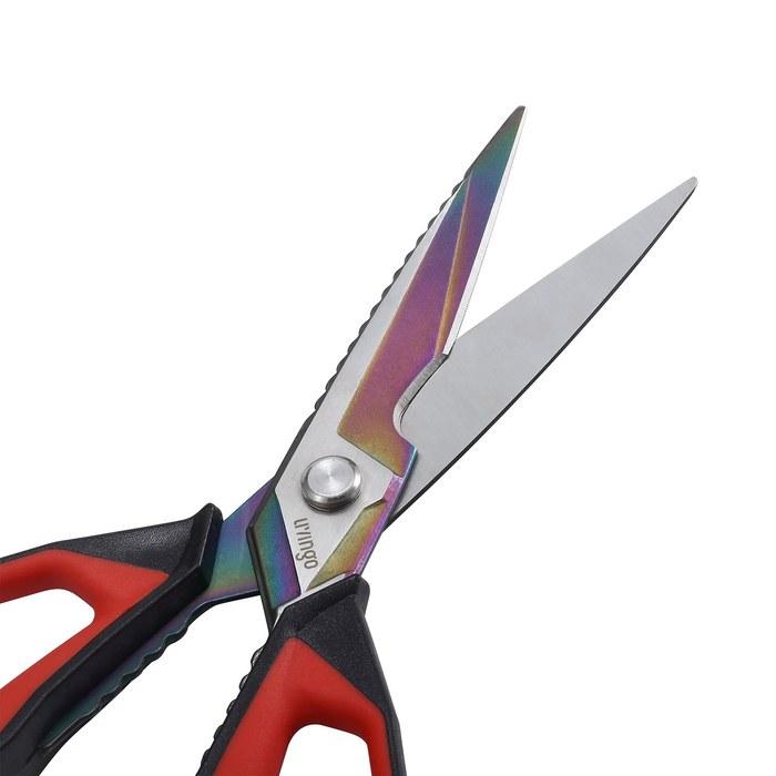 LIVINGO Kitchen Scissors 228mm Forged Stainless Steel Serrated Blade Soft Grip