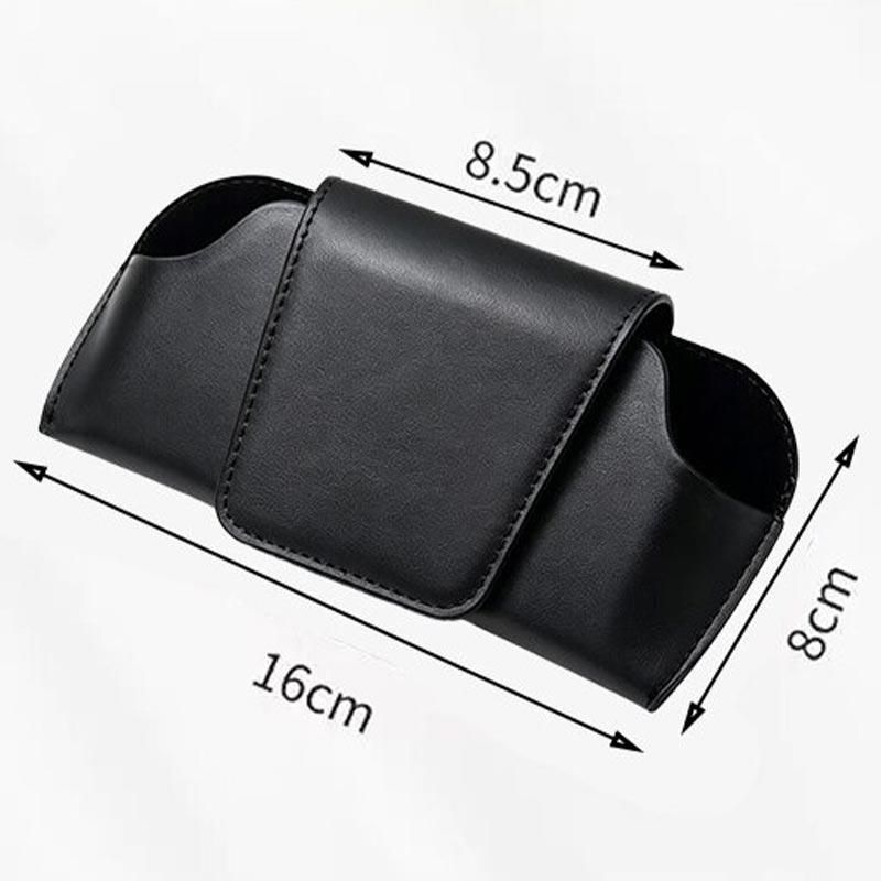 Car Sun Visor Glasses Case Premium Suede/Leather Sunglasses Holder Clip On Auto Interior Eyeglass Organizer Protective Box