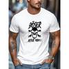 European Size Men's T-Shirt, Comfortable And Versatile, Easy Yet Stylish, Featuring a Skull And Crossbones Design for a Casual Look with a Round Neck