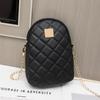 Women's mobile phone bag new fashionable solid color diamond embroidered shoulder bag square standard simple messenger women's bag bag