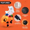 5 FT Tall Halloween Inflatables Outdoor Decorations Cute Ghost Blow Up Ghost Lift Pumpkin Candy Bag with Build-in LEDs For Halloween Gifts