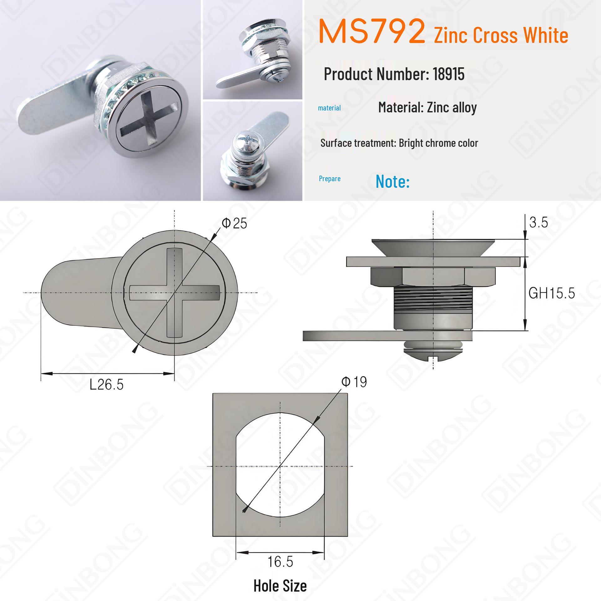 MS792 Voltage Control Cabinet Cylindrical Door Lock for Electrical & Storage Boxes
