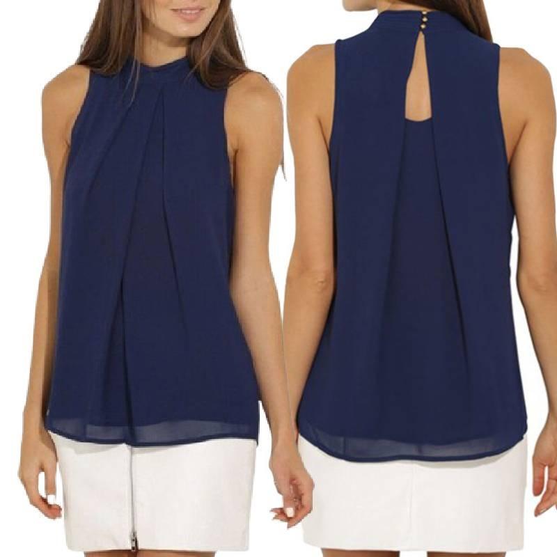 Elegante Blusa Estiva in Chiffon da Donna in 15 Splendidi Colori e 6 Taglie