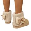New cotton shoes autumn and winter warm thick-soled snow boots medium tube comfortable indoor and outdoor bow cotton shoes