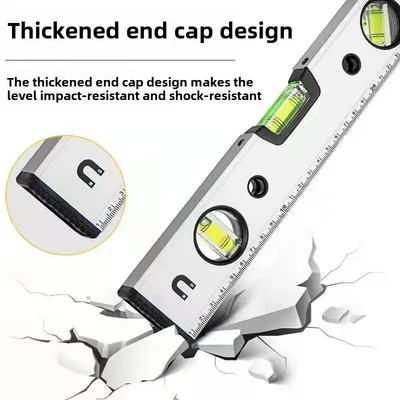 3 In 1 30/40cm Magnetic Leveler Spirit Level Tool with 3 Vials Aluminum Shockproof Bubble Level High Precision Durable Measuring