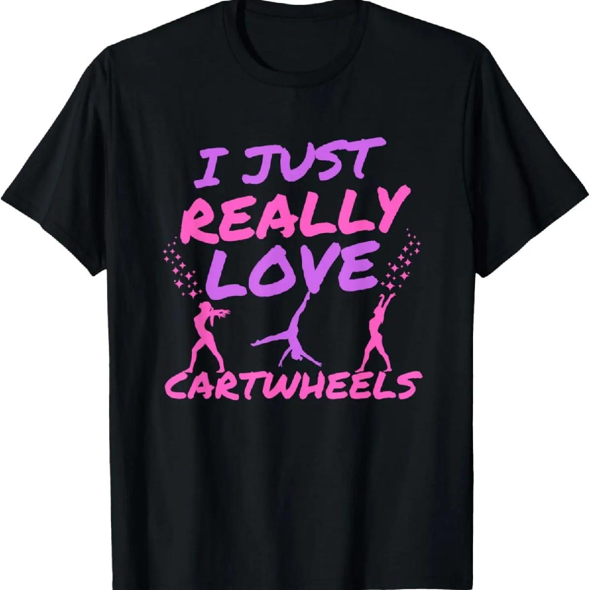 Я просто обожаю колесо! Милая футболка с гимнастическим рисунком колеса. XXXXXL разноцветный