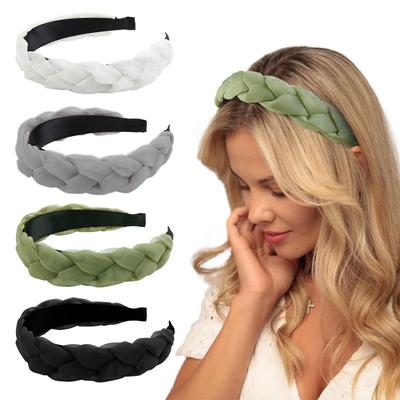 Vintage Fabric Twist Braided Hairband Solid Color Hari Hoop For Women Fashion Hair Accessories