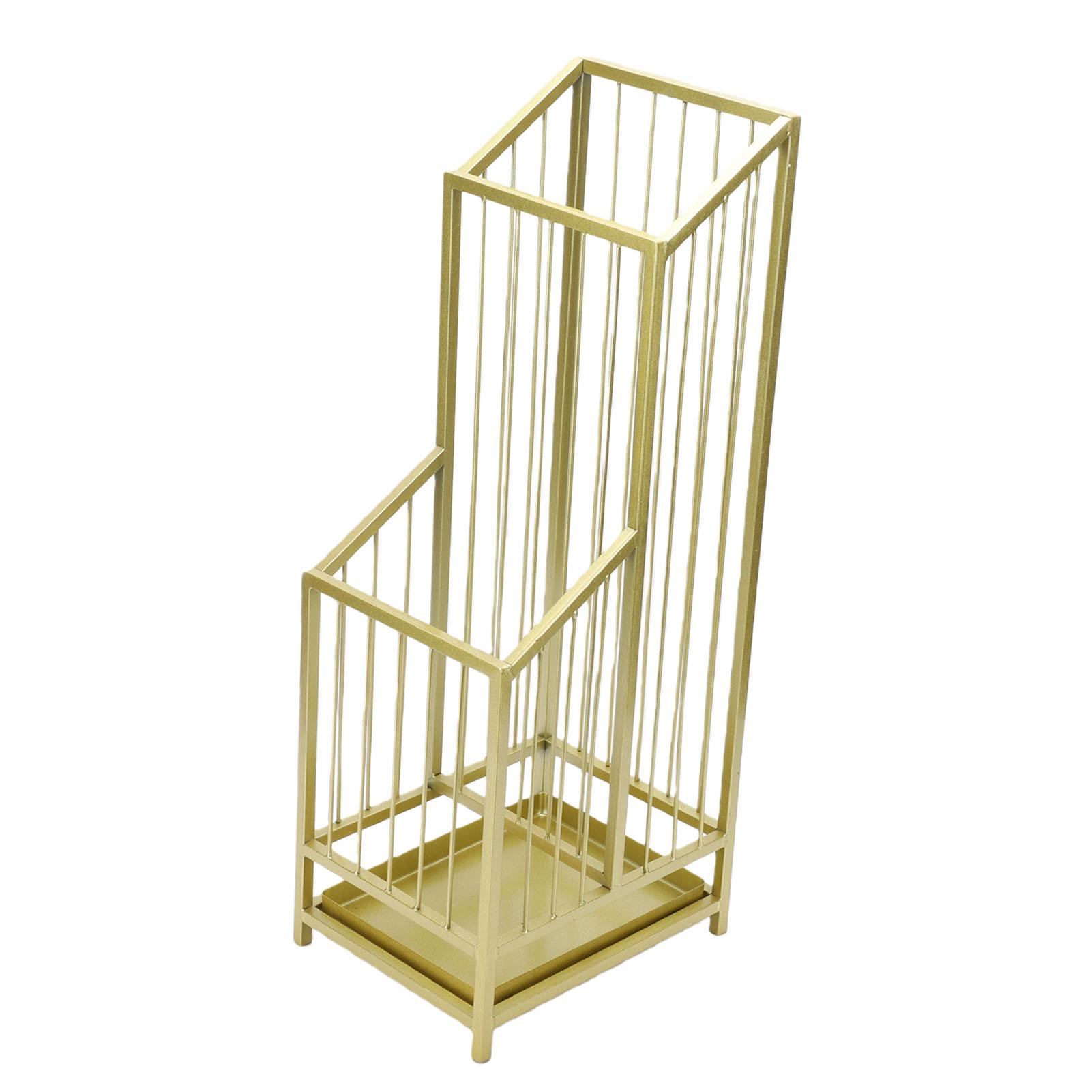 Umbrella Holder for Entryway Decorative Umbrella Rack Stand Organizer Freestanding with Detachable Drip Tray Gold золотой
