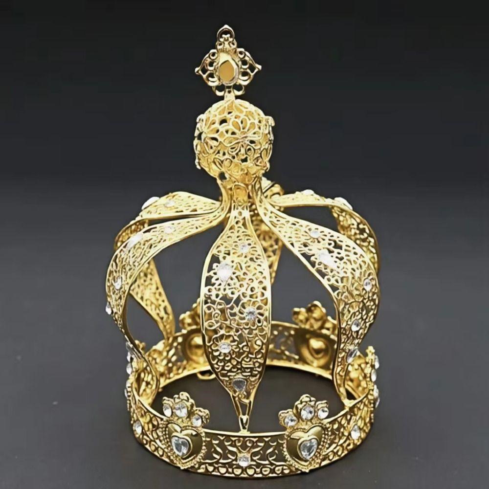1/2Pcs Baroque Rhinestone Crown Creative Bridal Headband Crown Cake Topper  Birthday Gift