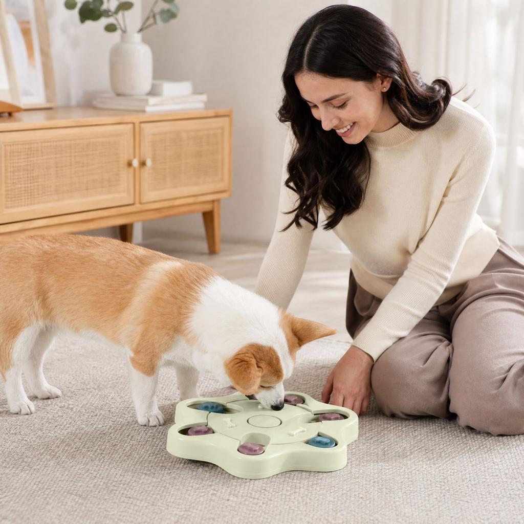 Dog Puzzle Feeder Slow Feeder Bowl for Training, Hexagonal Interactive Pet Bowl, Pet Supplies