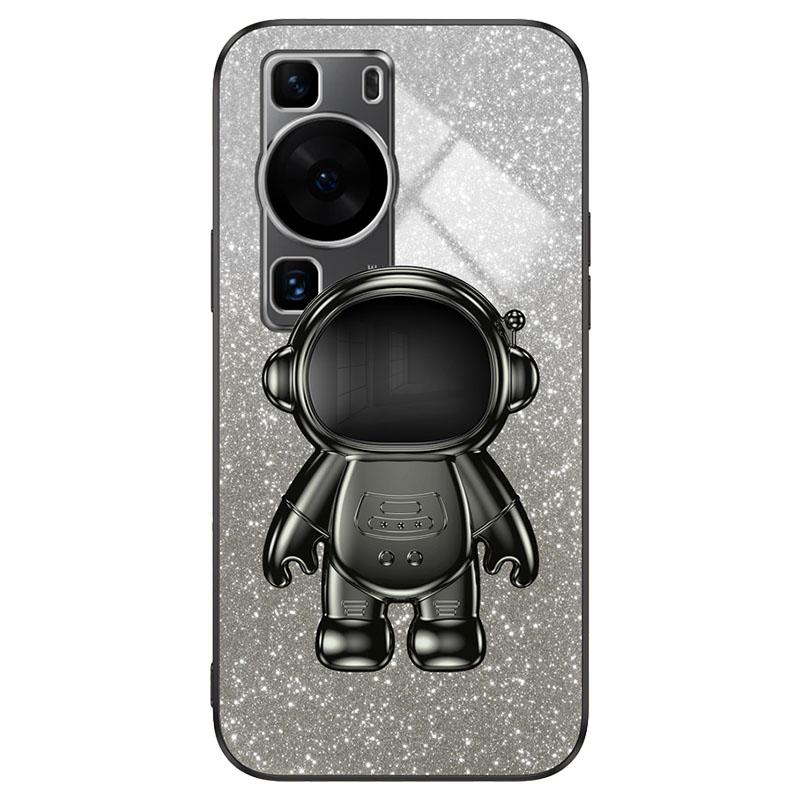 For Huawei P60 Pro Phone Case PC+TPU Anti-scratch Phone Cover with Astronaut Kickstand
