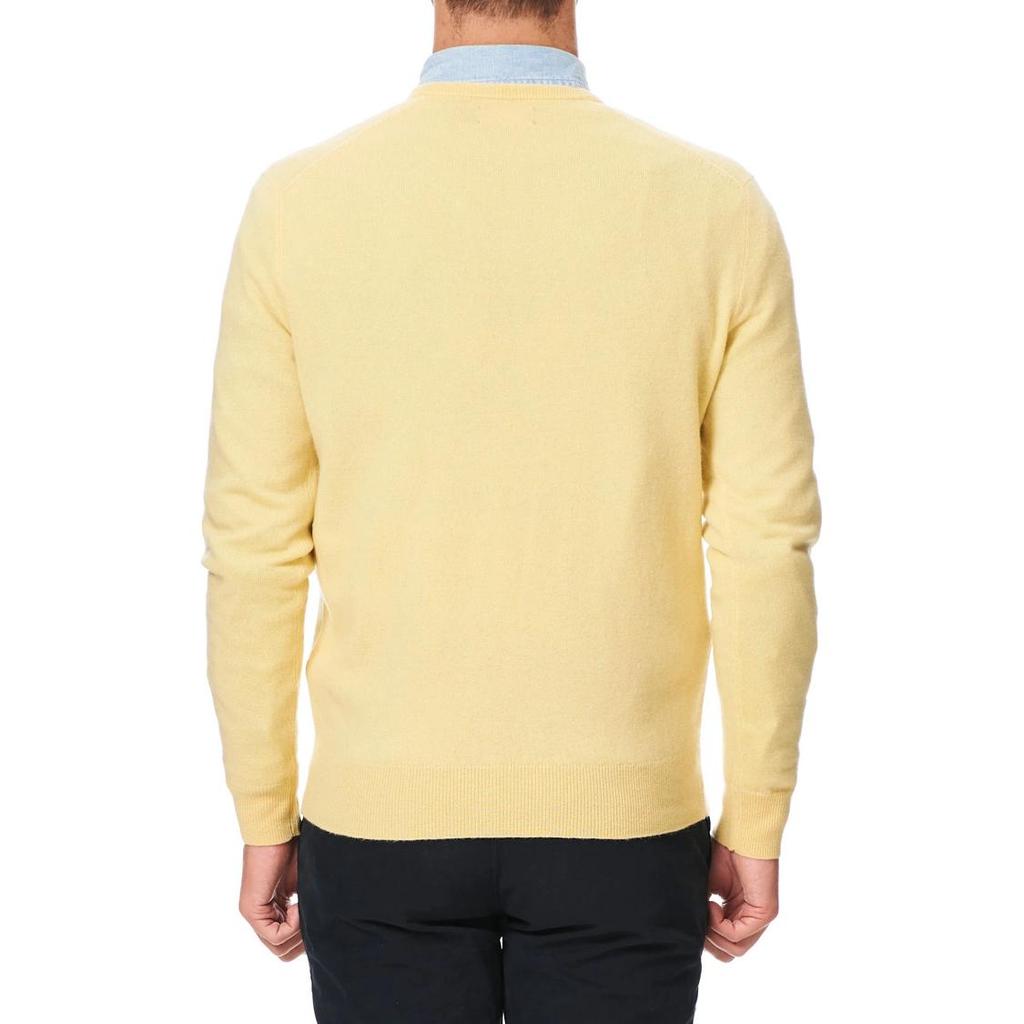 Polo Ralph Lauren Embroidered V-Neck Long Sleeve Knit Sweater Men Sweater Yellow MNPOSWE16820295-700