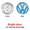 hijk1 ABS Carbon Fiber Pattern Car Logo Steering Wheel Decoration Sticker Accessories For VW R Gti Line Passat Golf 5 6 Polo Scirocco