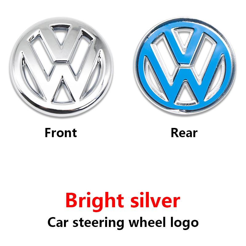 hijk1 ABS Carbon Fiber Pattern Car Logo Steering Wheel Decoration Sticker Accessories For VW R Gti Line Passat Golf 5 6 Polo Scirocco