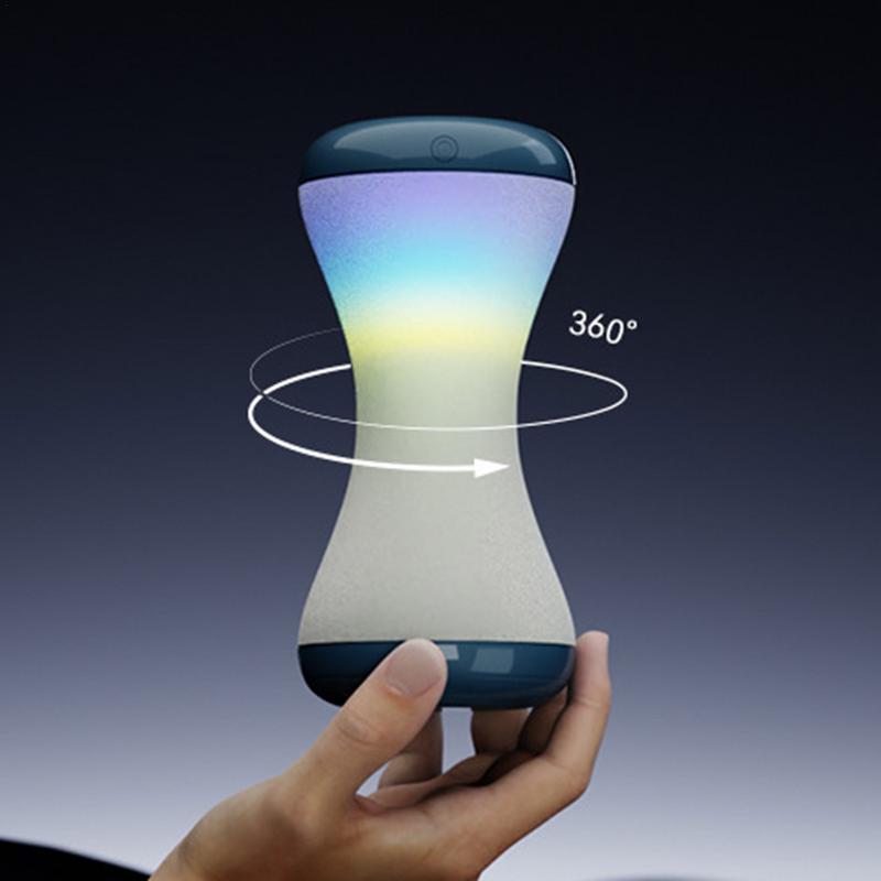 

Touch Bedside Table Lamp LED Full-Color RGB Light Touch Control Table Lamp 360 Rotating Hourglass Shape Cordless Touch Lamp For рожевий
