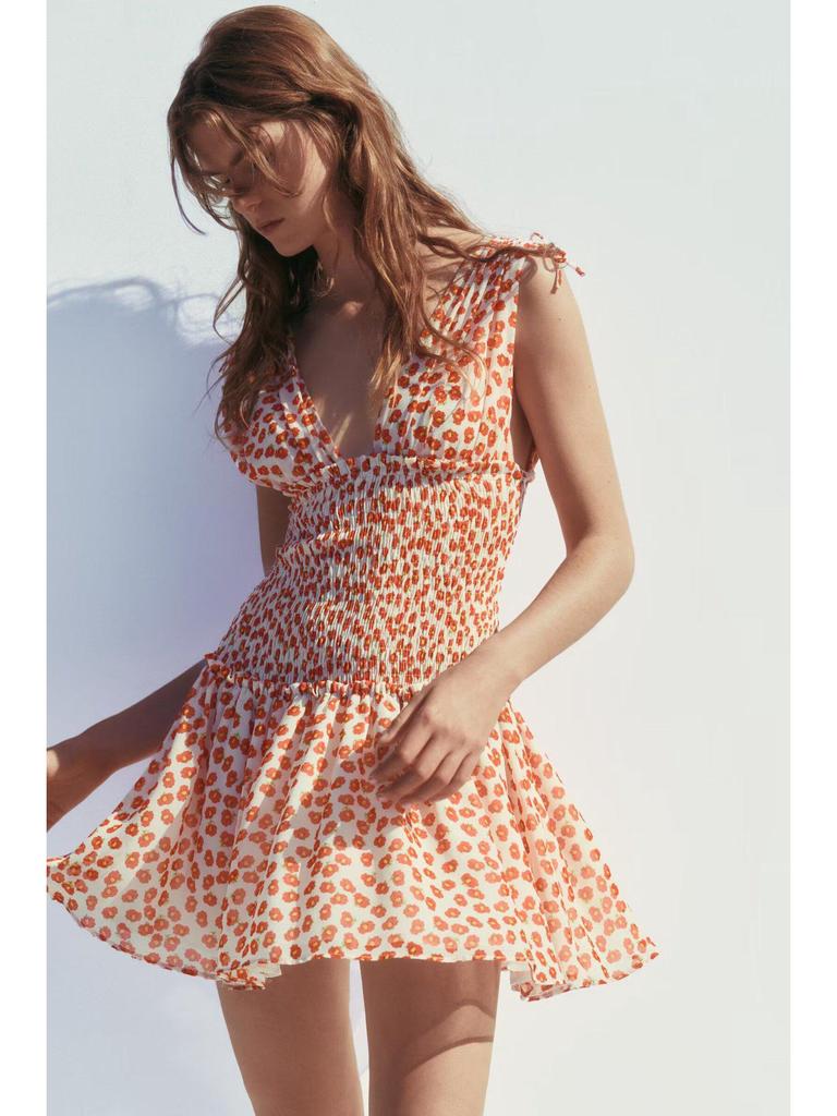 Best-Selling Summer Sweet Preppy Floral V-Neck Sleeveless Dress