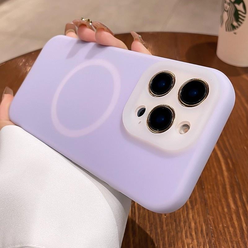 Original Jelly Liquid Silicone Magnetic for Magsafe Case for iPhone 16 14 13 12 15 Pro Max Lens Protection Shockproof Soft Cover