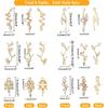 SUPERFINDINGS 24Pcs 6 Styles Cubic Zirconia Links Charms Crystal Leaf Branch Connector Charms Gold Plated Wheat Charms Rhinestone Leaves Pendant